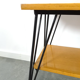 Vintage veneer table with steel legs