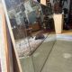 Antique XXL wall mirror (200 x 100 cm) with refined floral engravings