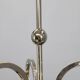 Art Deco nickel chandelier with cream glass cylinders, Czechoslovakia, 1930s