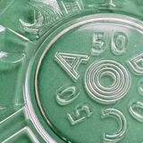 Mid Century glass ABC Plate, S.J. Thomassen for Leerdam Glass factory centerpiece