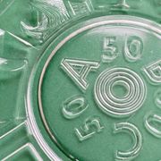 Mid Century glass ABC Plate, S.J. Thomassen for Leerdam Glass factory centerpiece