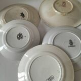 Set of 12 ironstone plates – Deep blue & red