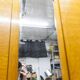 1970 Scandinavian wardrobe with shelves and mirror, 21x126, 2 doors.