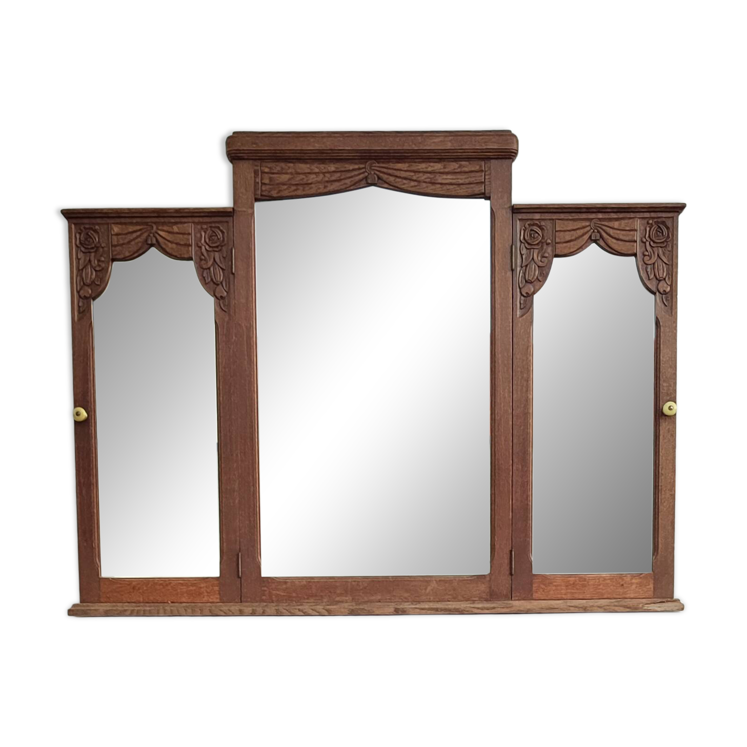 Miroir triptyque art déco chêne