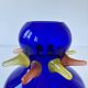 Art vase in blown glass by Jiří Šuhájek – Cobalt blue and applications a