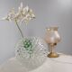 Vase rond en verre transparent bullé