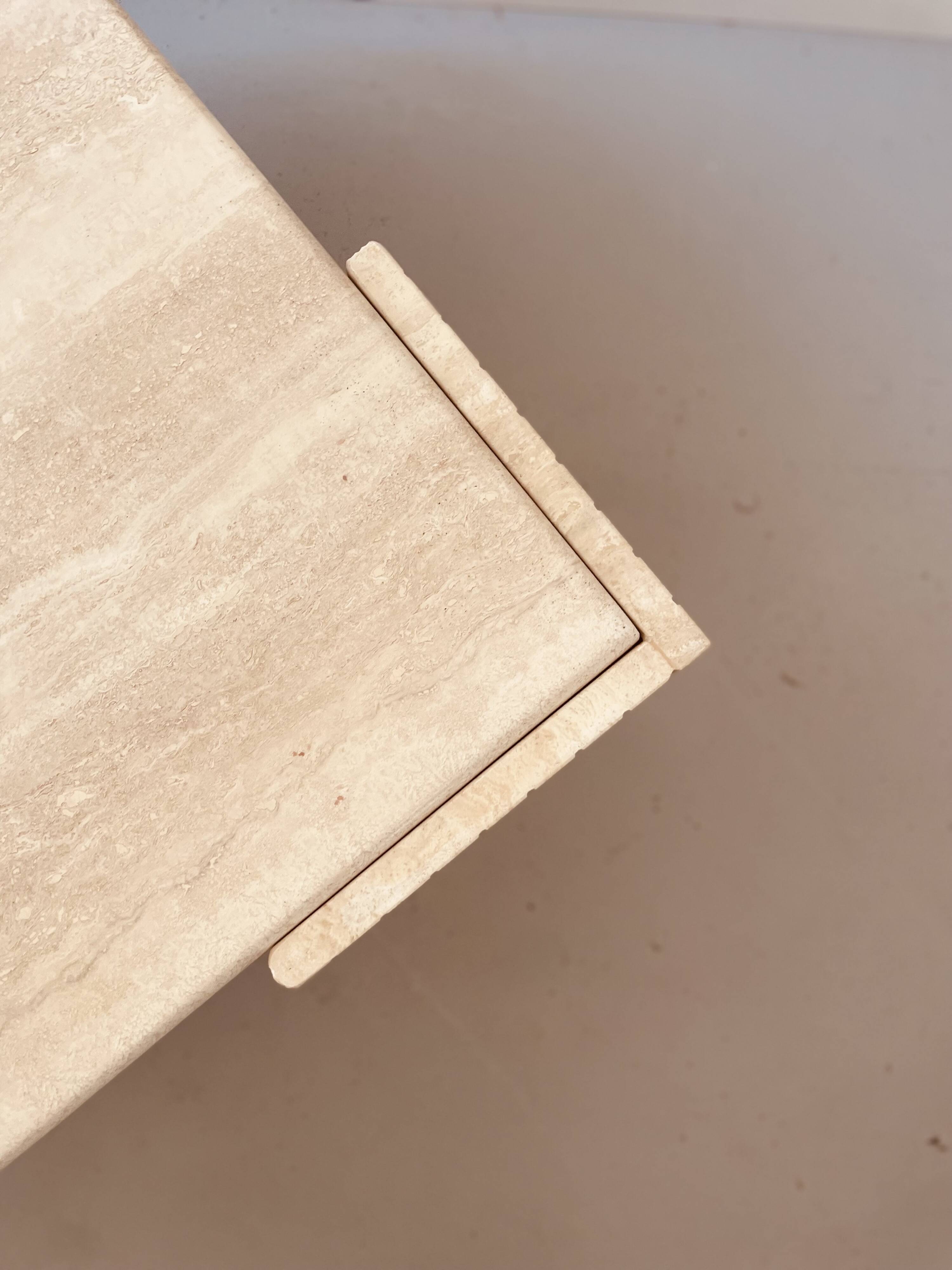 Travertine coffee table