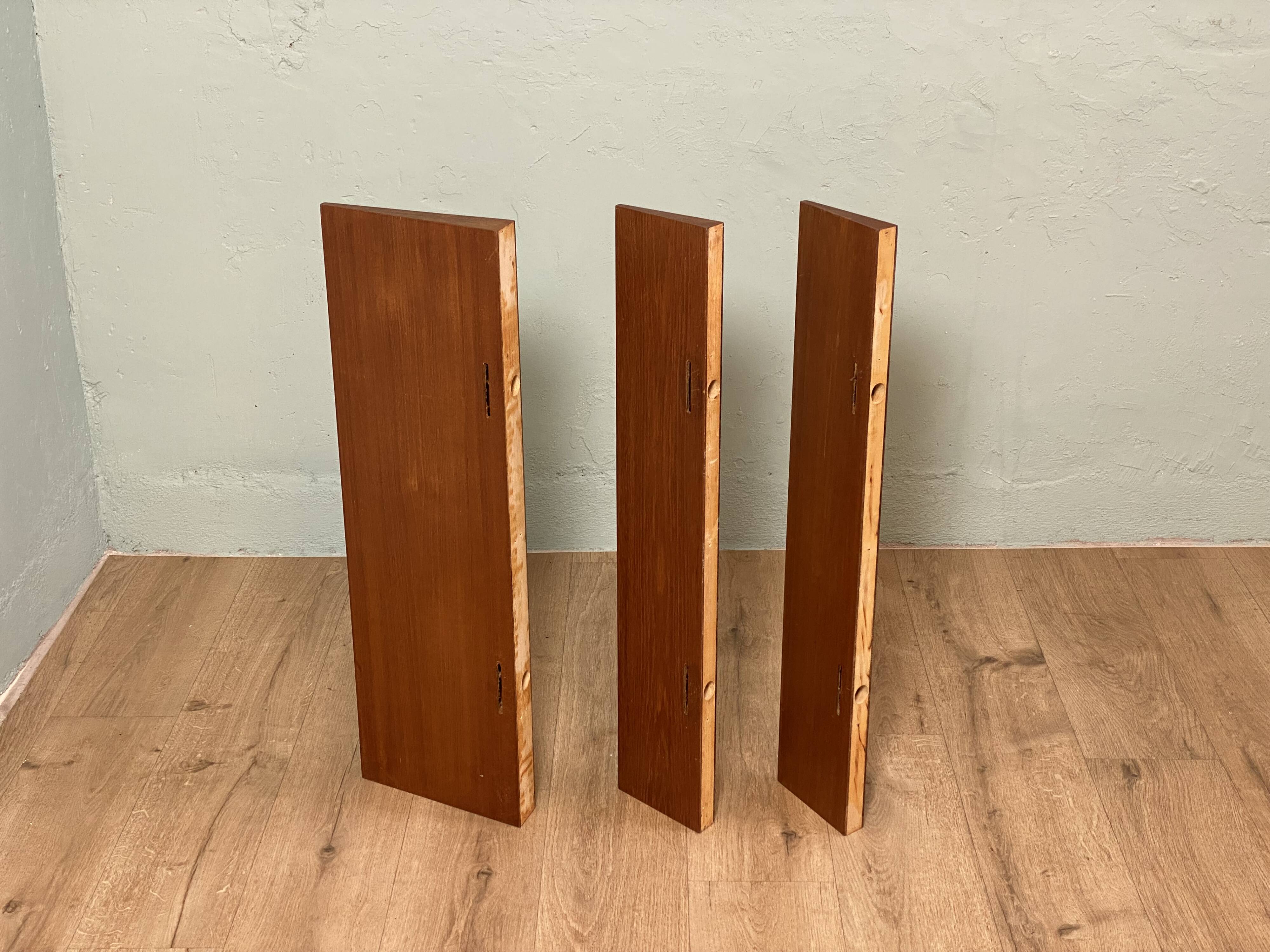 Vintage Scandinavian design teak wall shelves