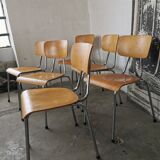 Set of 6 stackable chairs 1970