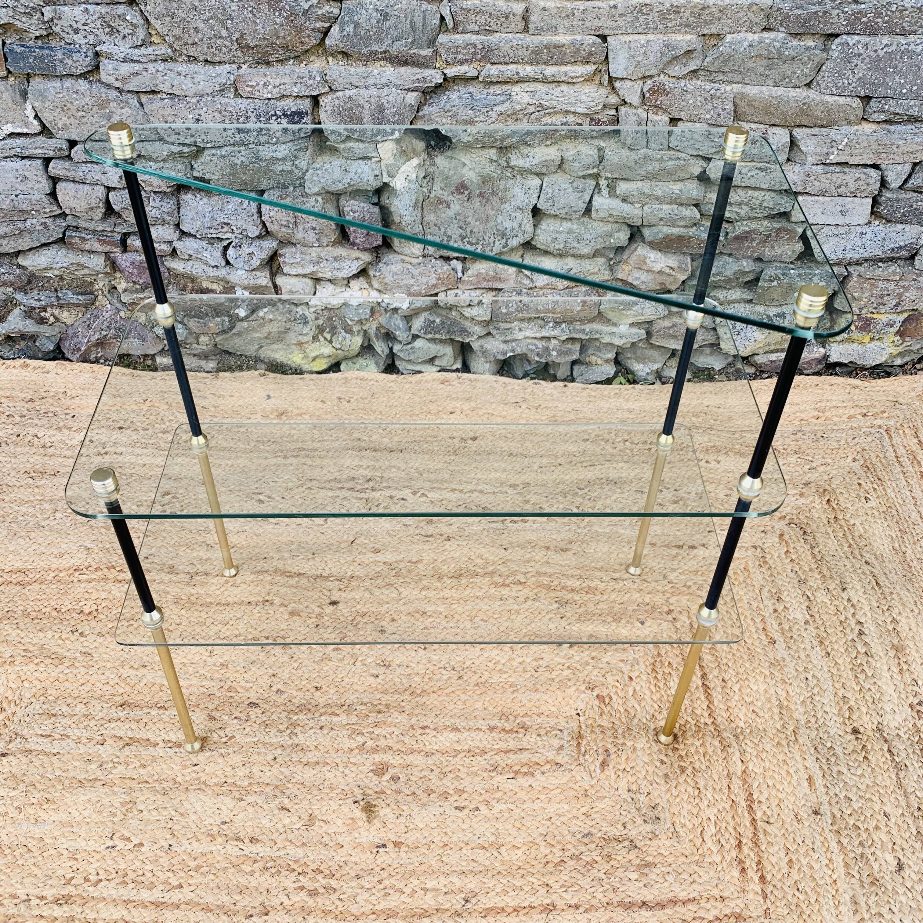 Vintage glass shelf from the 50s/60s