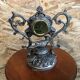Old clock table clock baroque style metal gray made in italy vintage