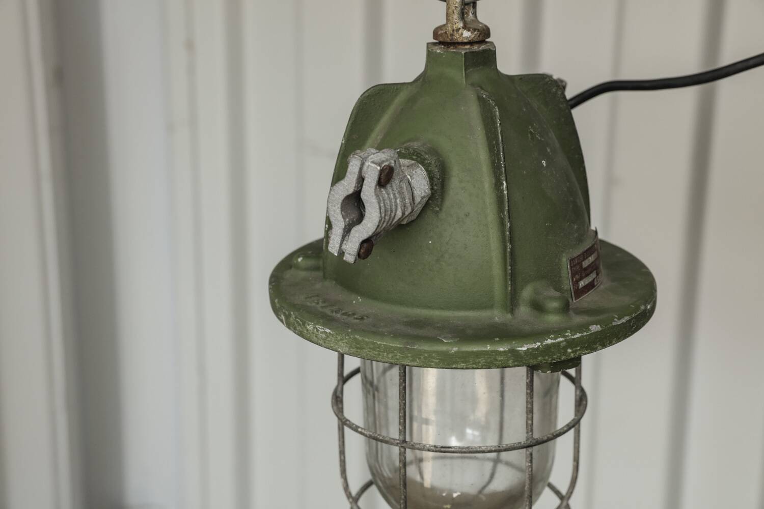 Lampe de bateau verte industriel rare unique