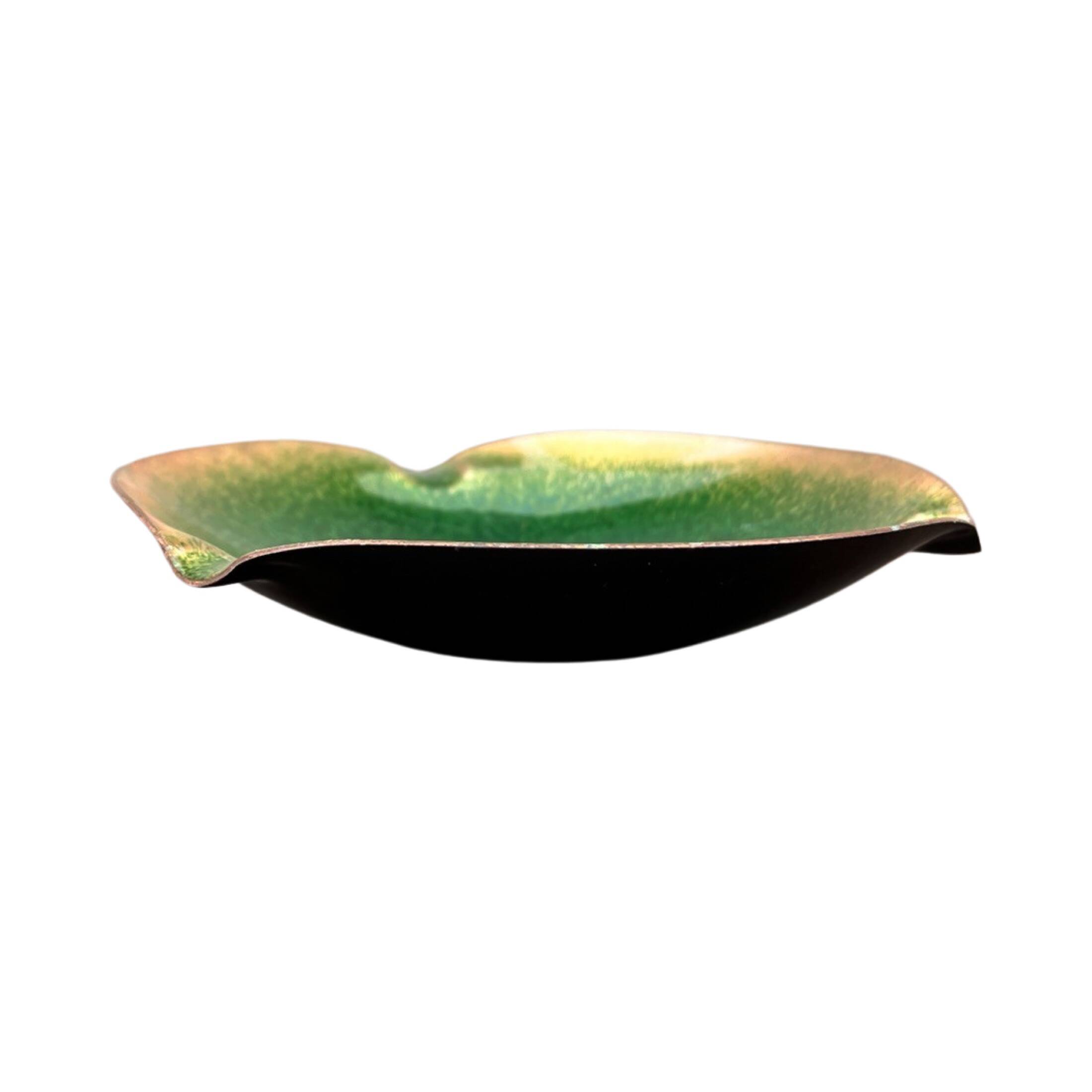 Enameled copper bowl plate, Germany, 1960s.