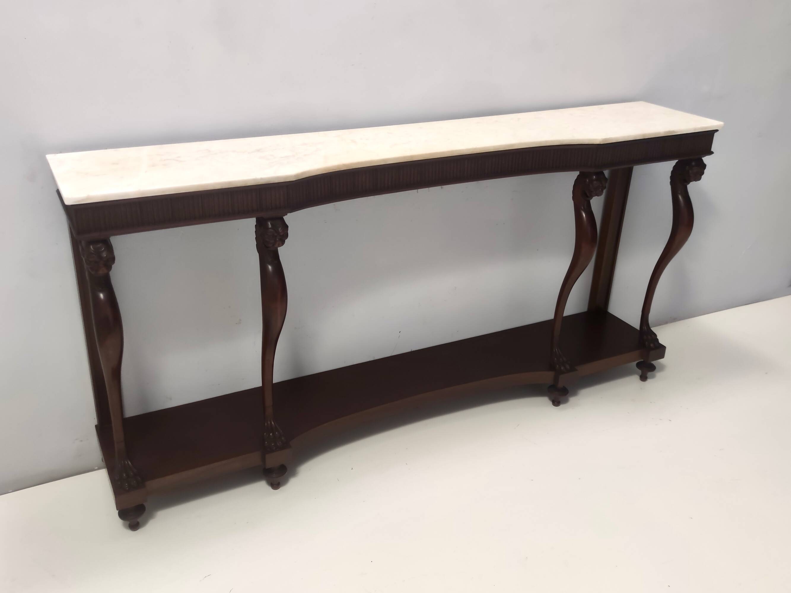 Outstanding Art Deco Style Console with a Carrara Marble Top, Italy