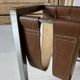 Vintage chrome steel and leather magazine rack – 1970s