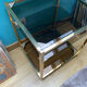 End of sofa 3 trays in smoked glass and brass-frame 70 year