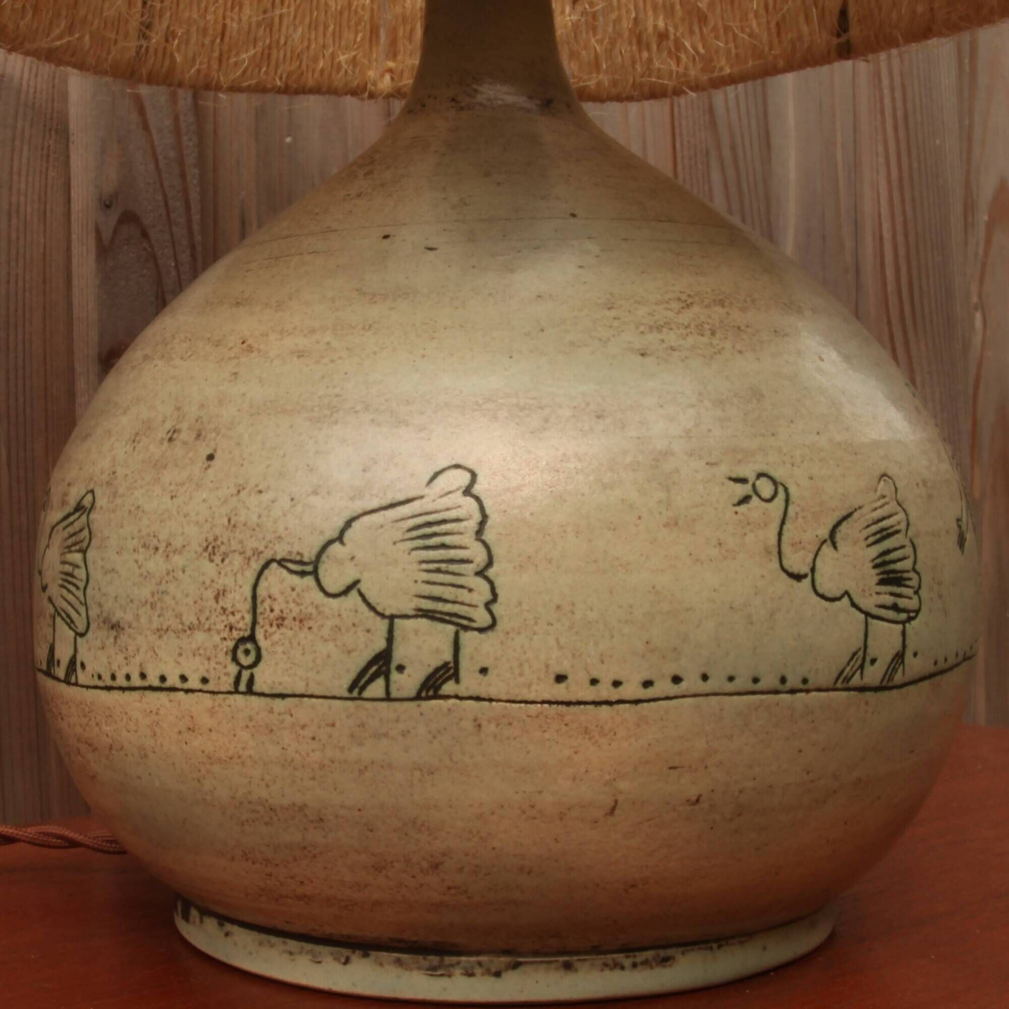 Jacques Blin ceramic lamp, bird model