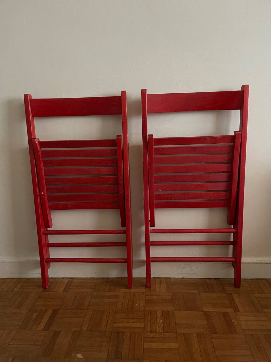 2 Vintage Wooden Folding Chairs