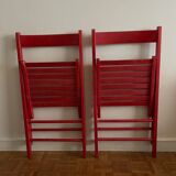 2 Vintage Wooden Folding Chairs