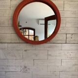 Wall Mirror with the Orange Fabric, 1950s