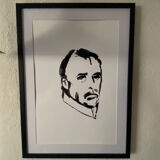 Ink on paper / original drawing portrait of a man