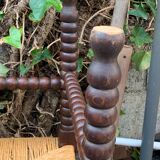 1920s turned wood straw corner chair