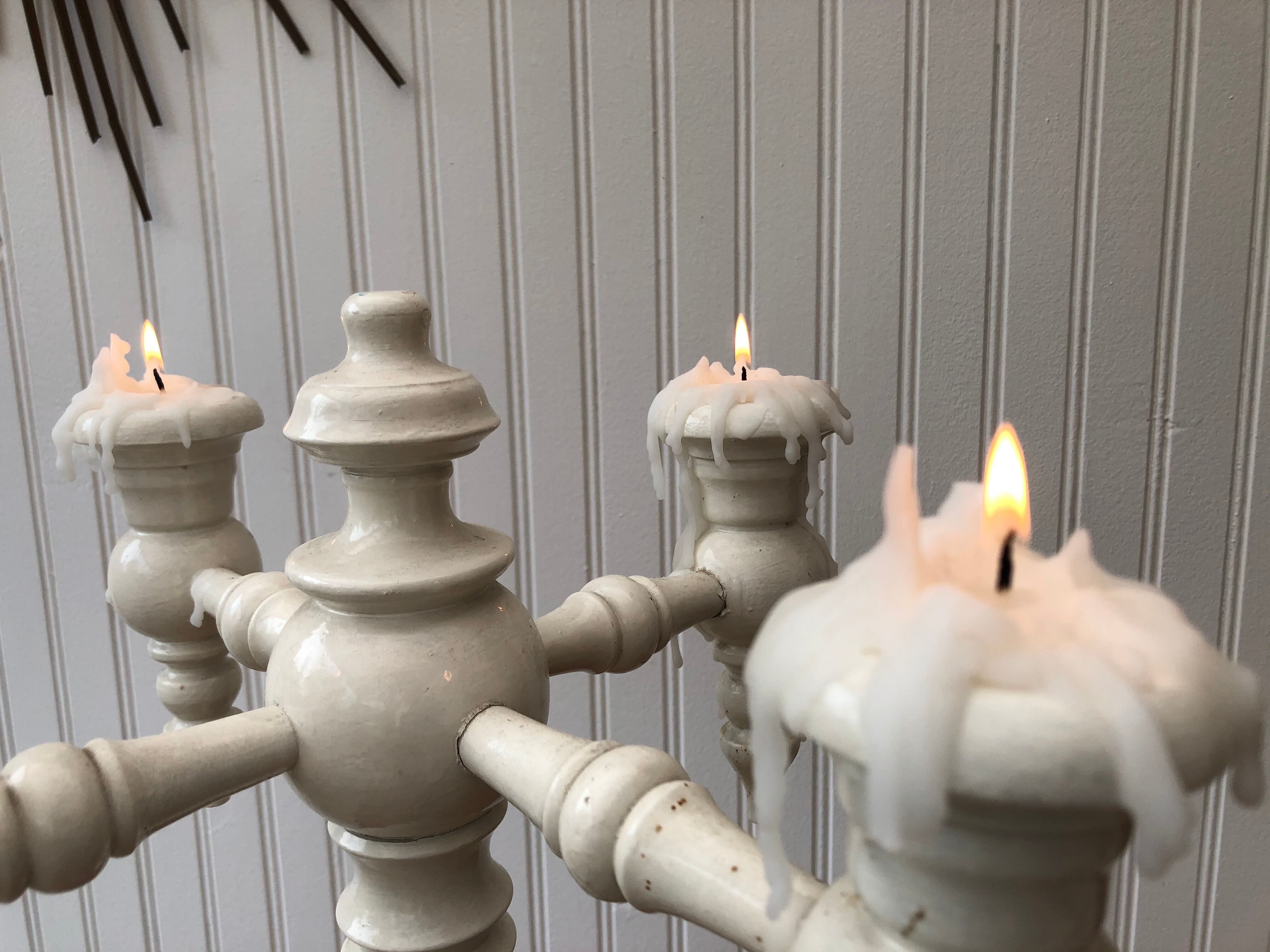 Wooden candlestick