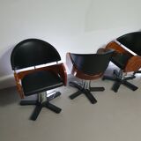4 x '80s Italian barber chair, height adjustable
