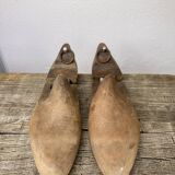 Old wooden shoe trees shapes vintage shoes