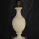 Antique lamp foot in alabaster marble torso belly, pearl rows