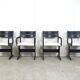 Vintage black wooden dining chairs, 1970s