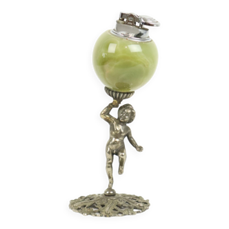 Corona lighter putti cherub marble vintage smoking item table lighter 22cm