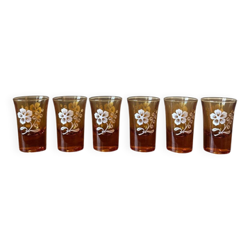 Set of six antique liqueur glasses