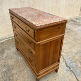 Louis XVI style chest of drawers with marble top