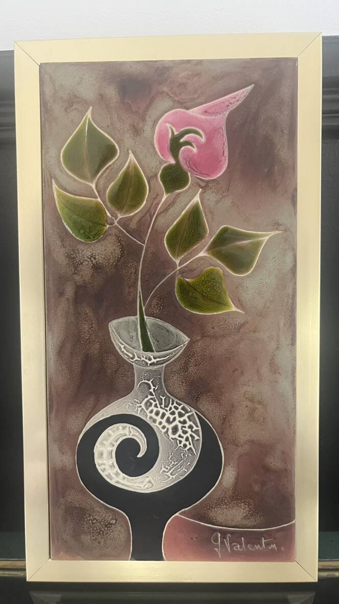 Rare Gilbert Valentin ceramic plaque