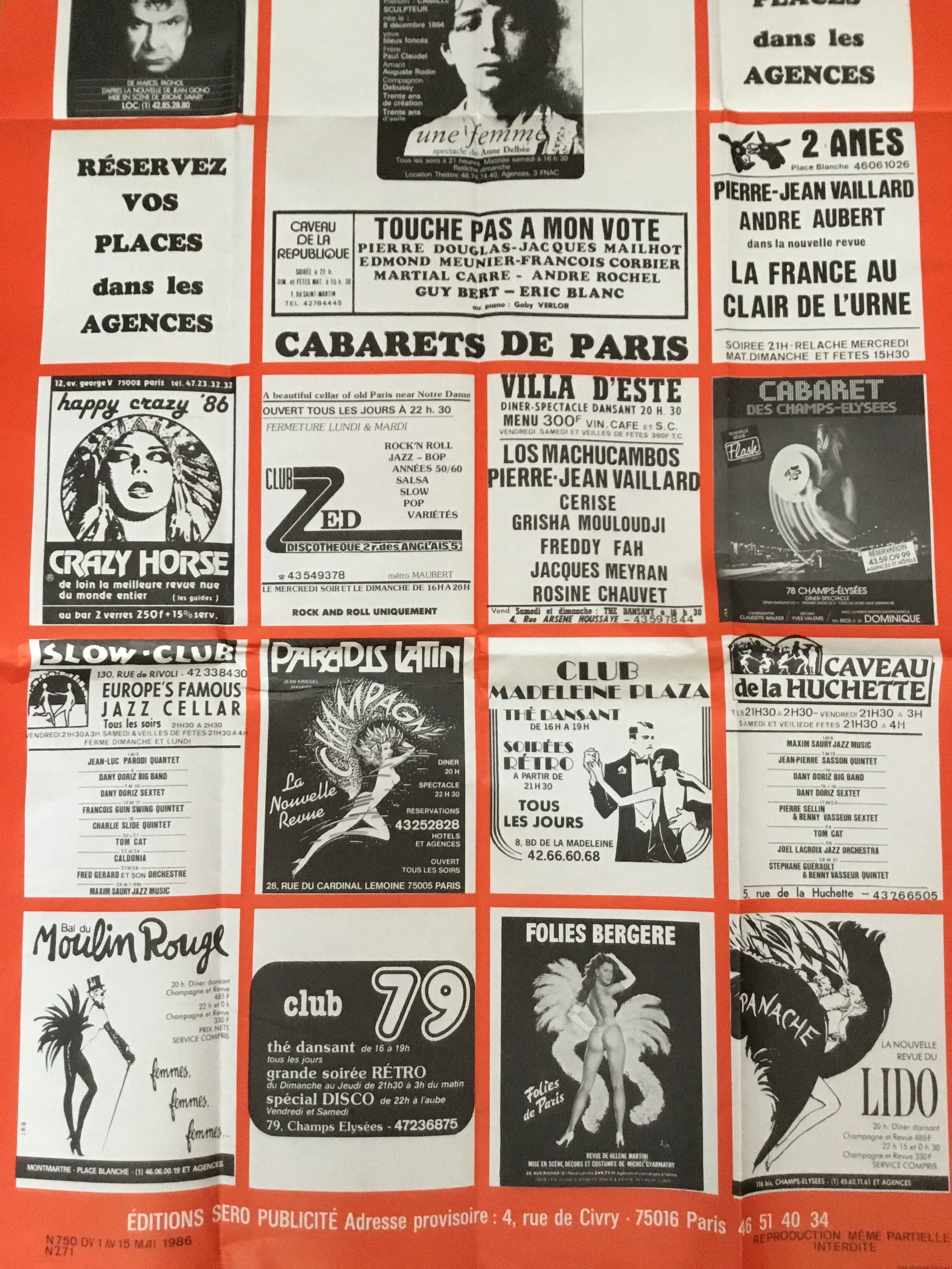 Vintage poster of Parisian shows
