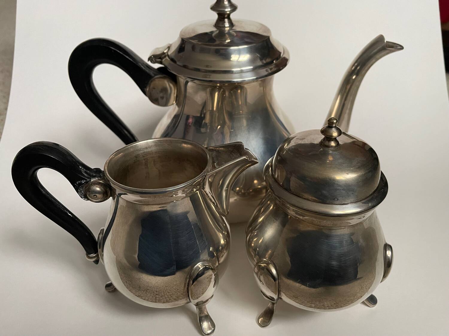 3-piece silver-plated tea set