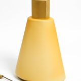 Large 1990s postmodern design floor or table lamp made of colored glass