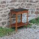 Art deco engraved wood side table