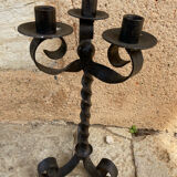 Antique wrought iron candle holder