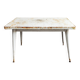 Large white Tolix table in vintage metal, 120 cm x 70.5 cm