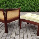 Plexus armchair and ottoman designed by Wikkelso for CFC Silkeborg Denmark 1960s