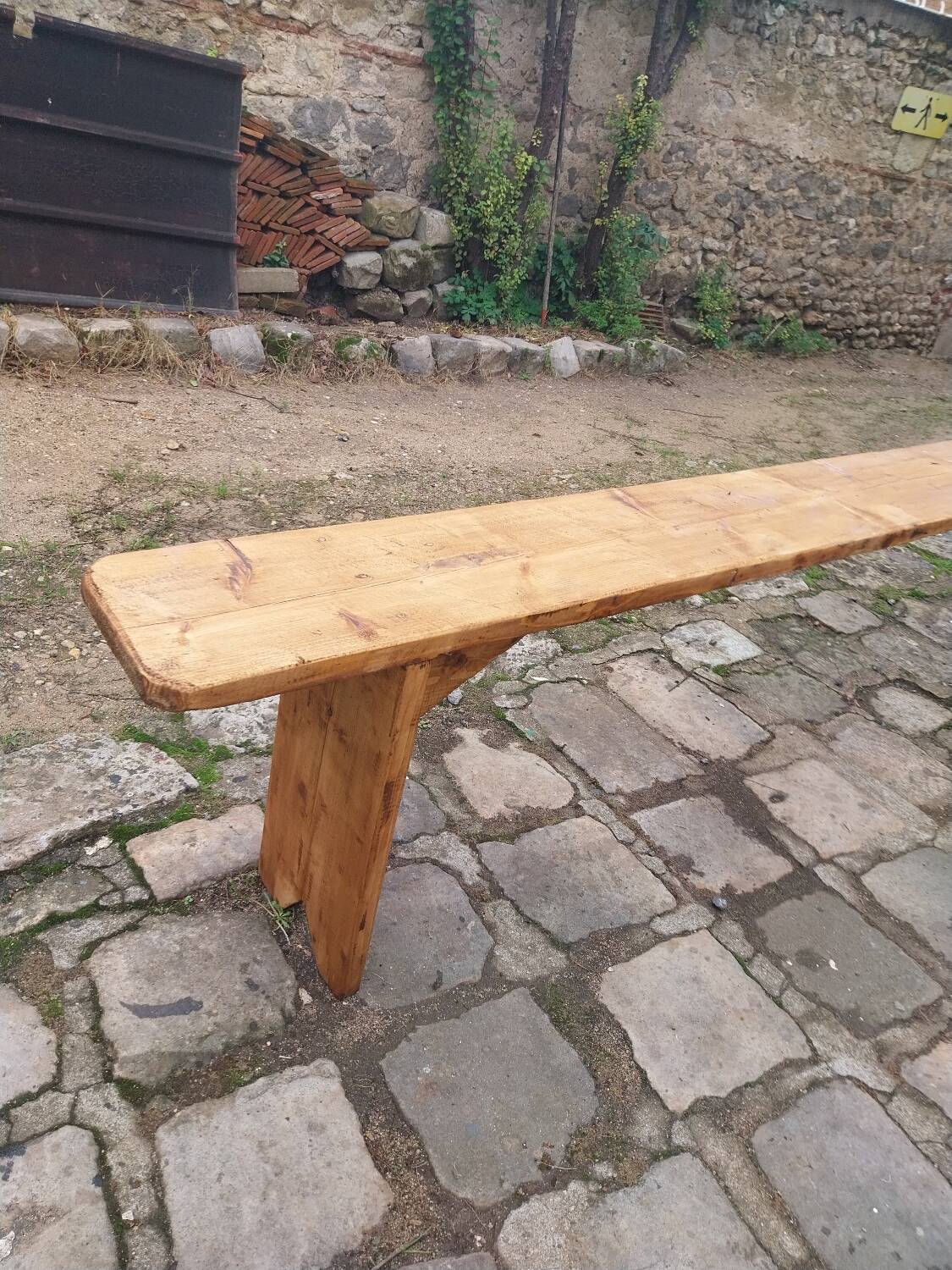 Wooden farm bench