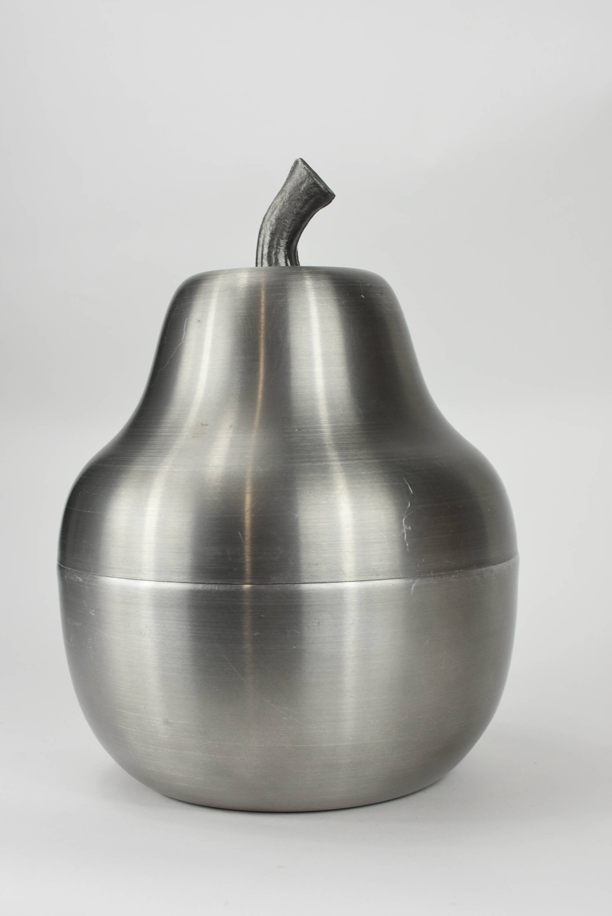 Pear-shaped ice bucket.