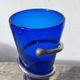 Small vase in cobalt blue glass and metal, 1980