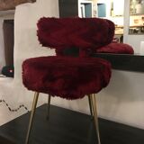 Fauteuils moumoute bordeaux Pelfran