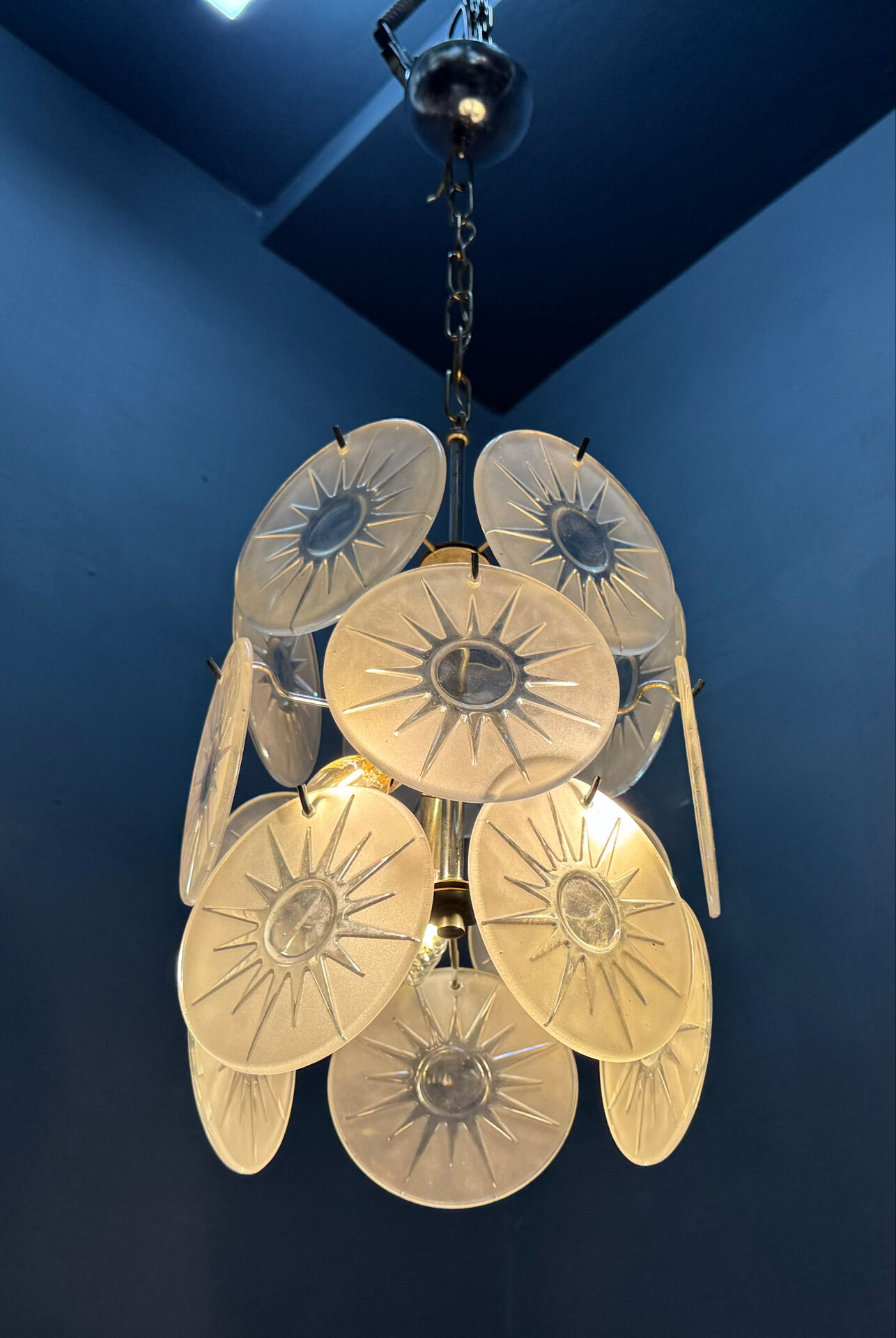 Chandelier en verre de Murano des années 1970