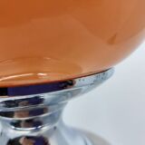 Diderot Delmas lamp in orange opaline with chrome base France 1970 Vintage