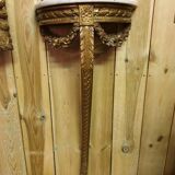 Wall console gilded wood and marble