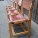 Serie de 4 chaises orme et cuir, maison regain